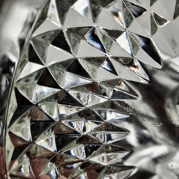 Vintage Indiana Glass Diamond Point Crystal Compote Dish Dining Serving Bowl - Picture 8 of 8